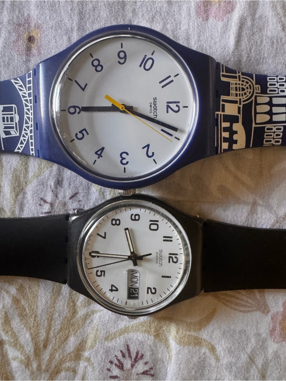 Swatch Watch Once Again Black & White Large Face Watch - Vintage